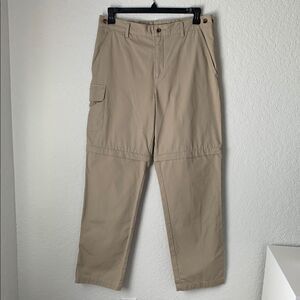 TravelSmith Beige Convertible Zip-Off Track Pants